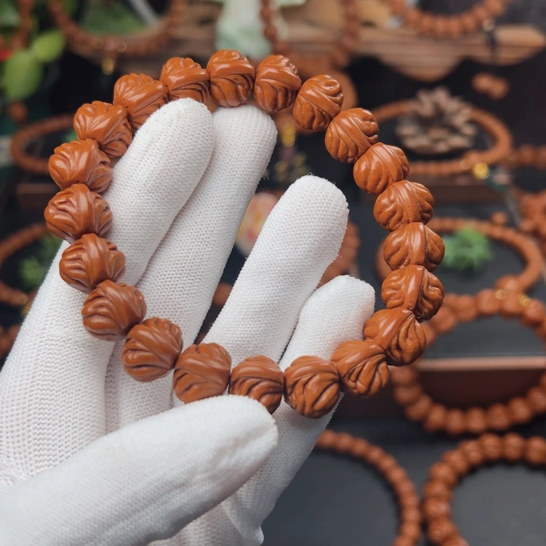 吊坠桃核佛**道1.4顶货双脊龙手串