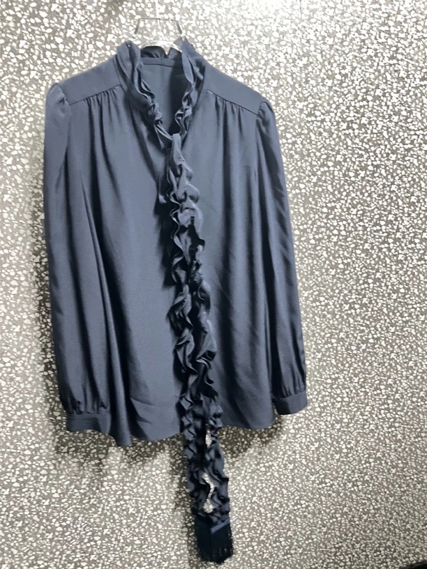 轻奢荷叶立领减龄衬衫小衫时尚百搭女士上衣