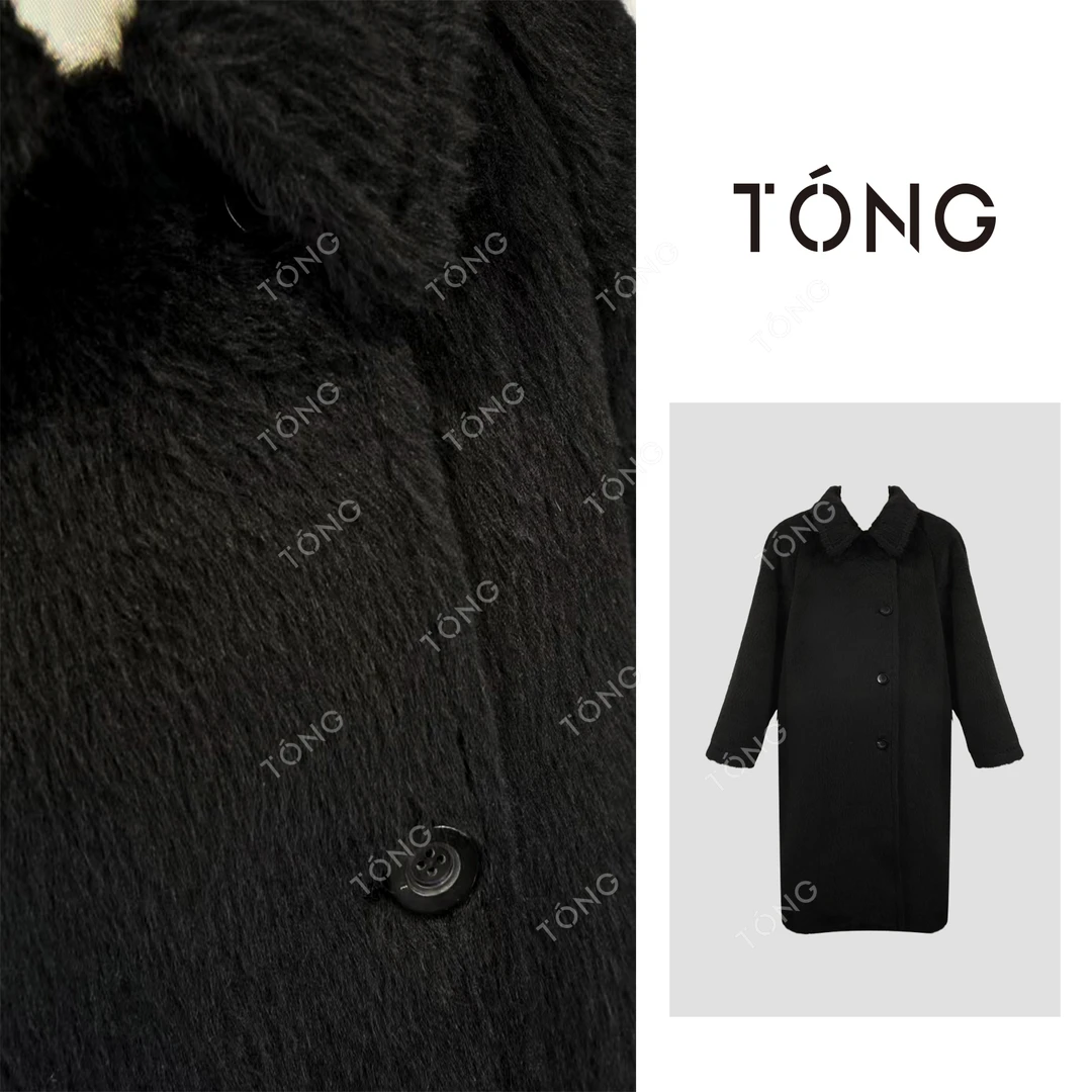 【雪棠】苏丽绒+羊毛新年款百搭时尚时尚毛呢大衣 GW365