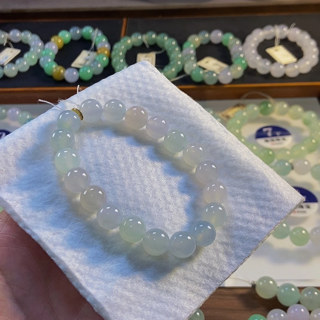 定制翡翠未镶嵌翡翠手串卡9.7