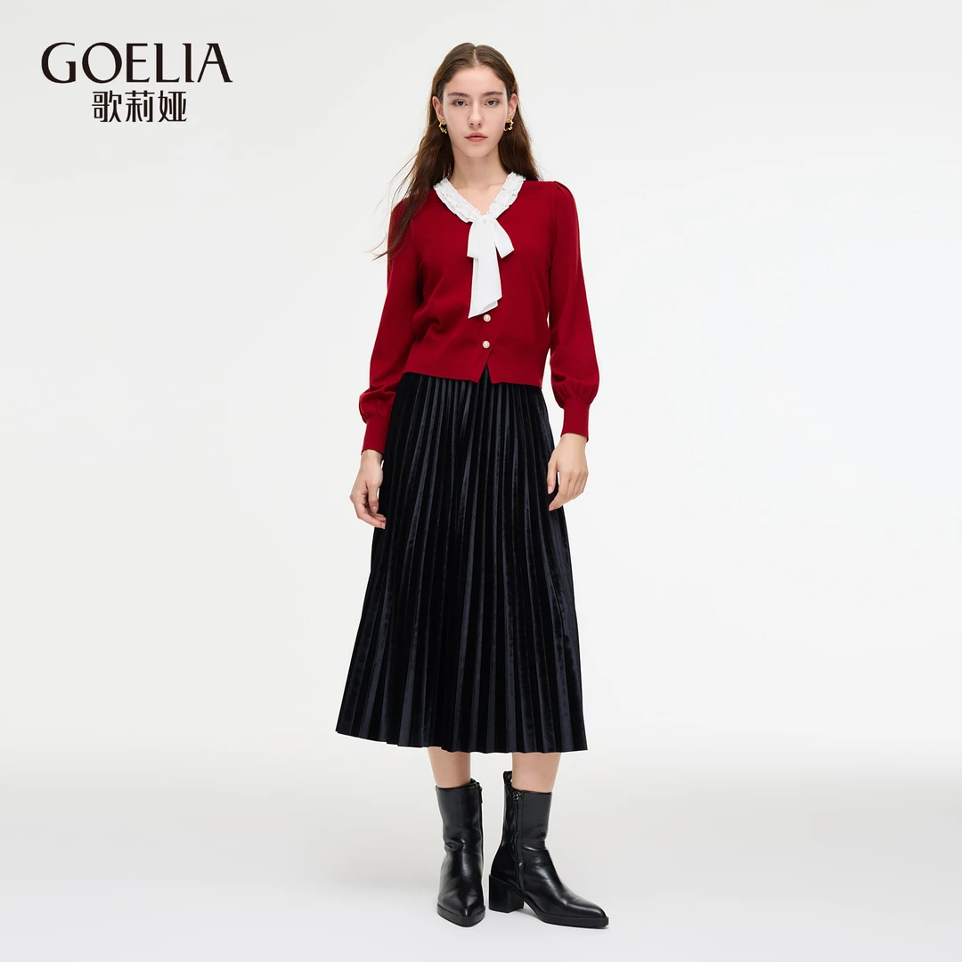 歌莉娅 冬季新品  飘带领套装 1ECLAF820