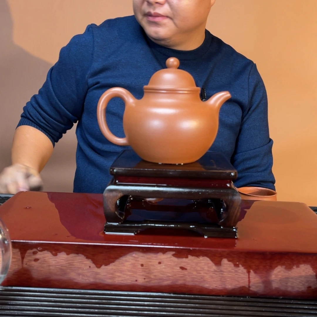 茶壶紫砂高端430cc红泥慕古掇球