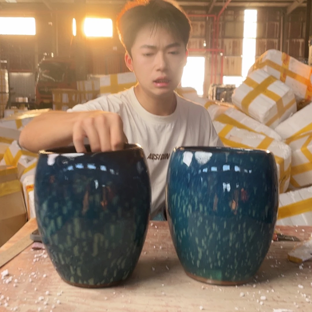 宜兴紫砂粗陶花盆