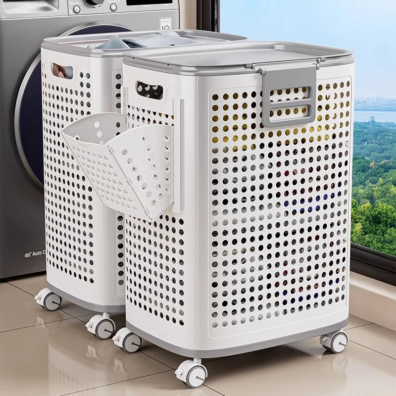 优勤脏衣篓家用高颜值脏衣篮大容量可分区洗衣篮卫生间衣服收纳筐