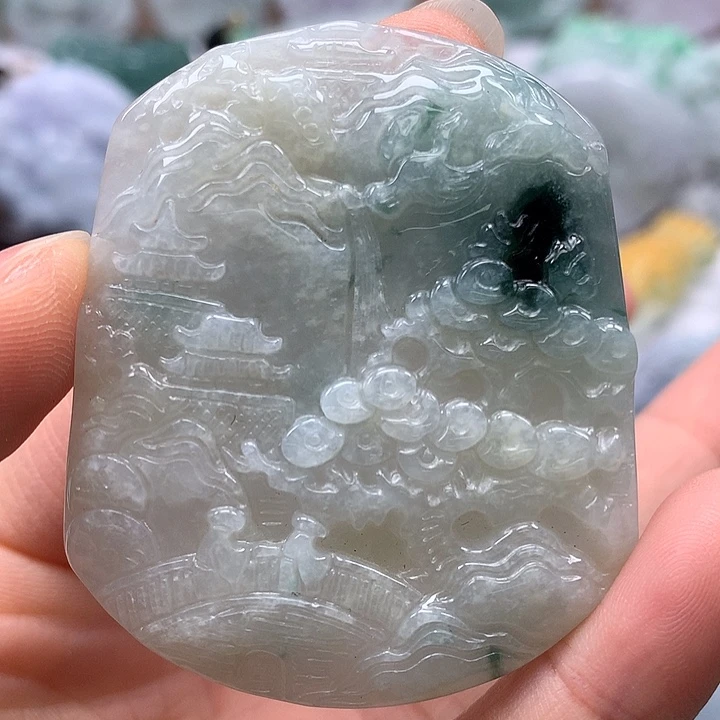 翡翠未镶嵌颈饰山水福利