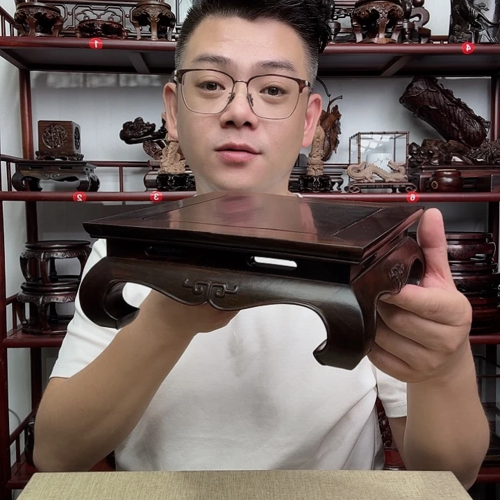 大红酸枝工艺品底座