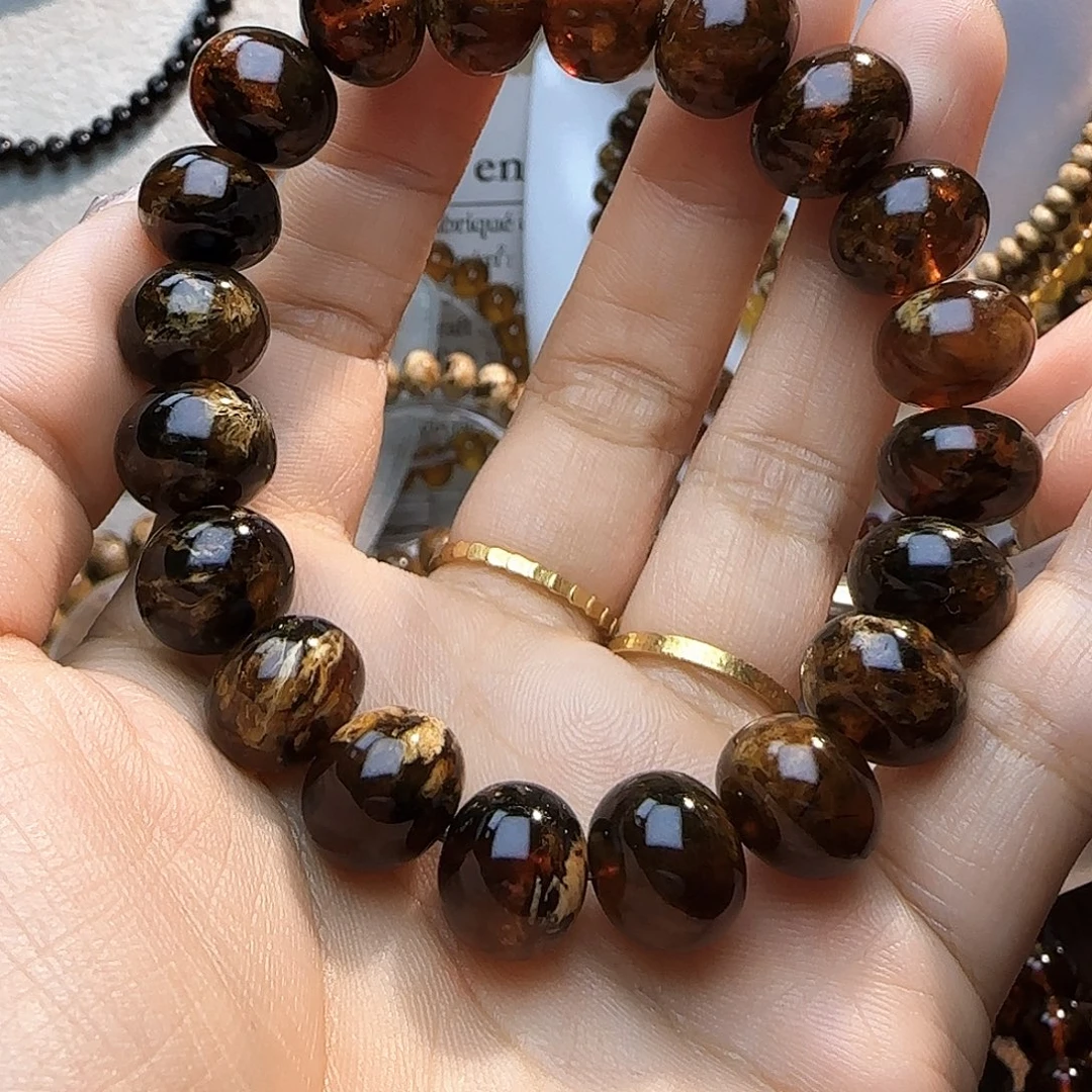 裸石琥珀未镶嵌12+花珀单圈