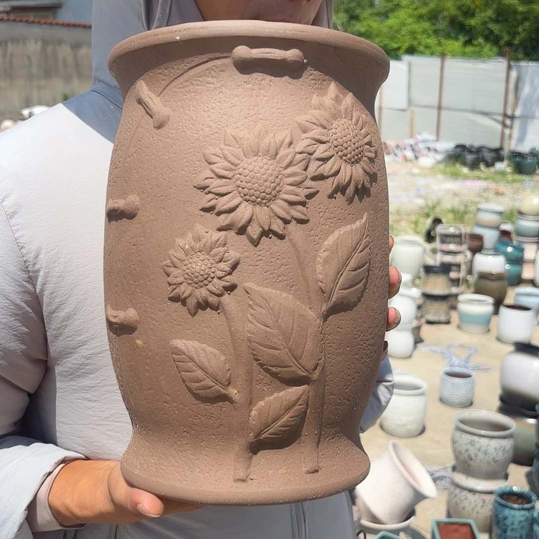 黑陶旗袍太阳花一个21高度31