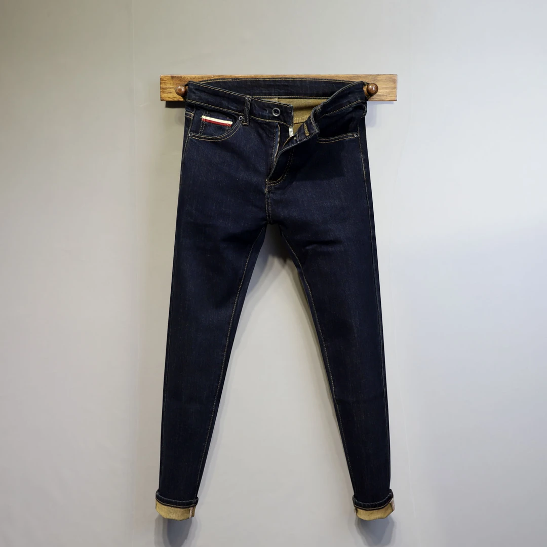 DeweLvum匠心制作！一眼就爱上!简约百搭弹力修身小脚潮牌牛仔裤男