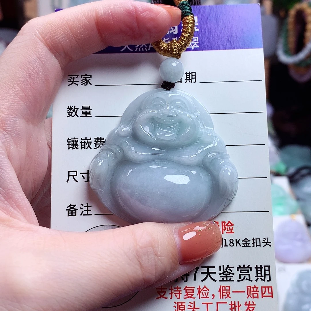 翡翠未镶嵌颈饰佛公12