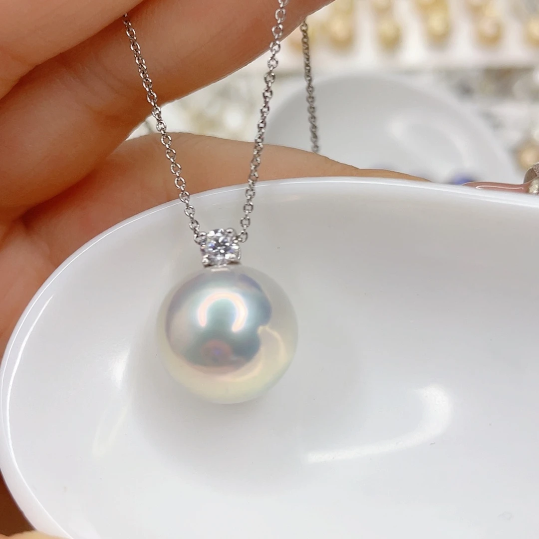 淡水珍珠银S925镶嵌吊坠(不含链)