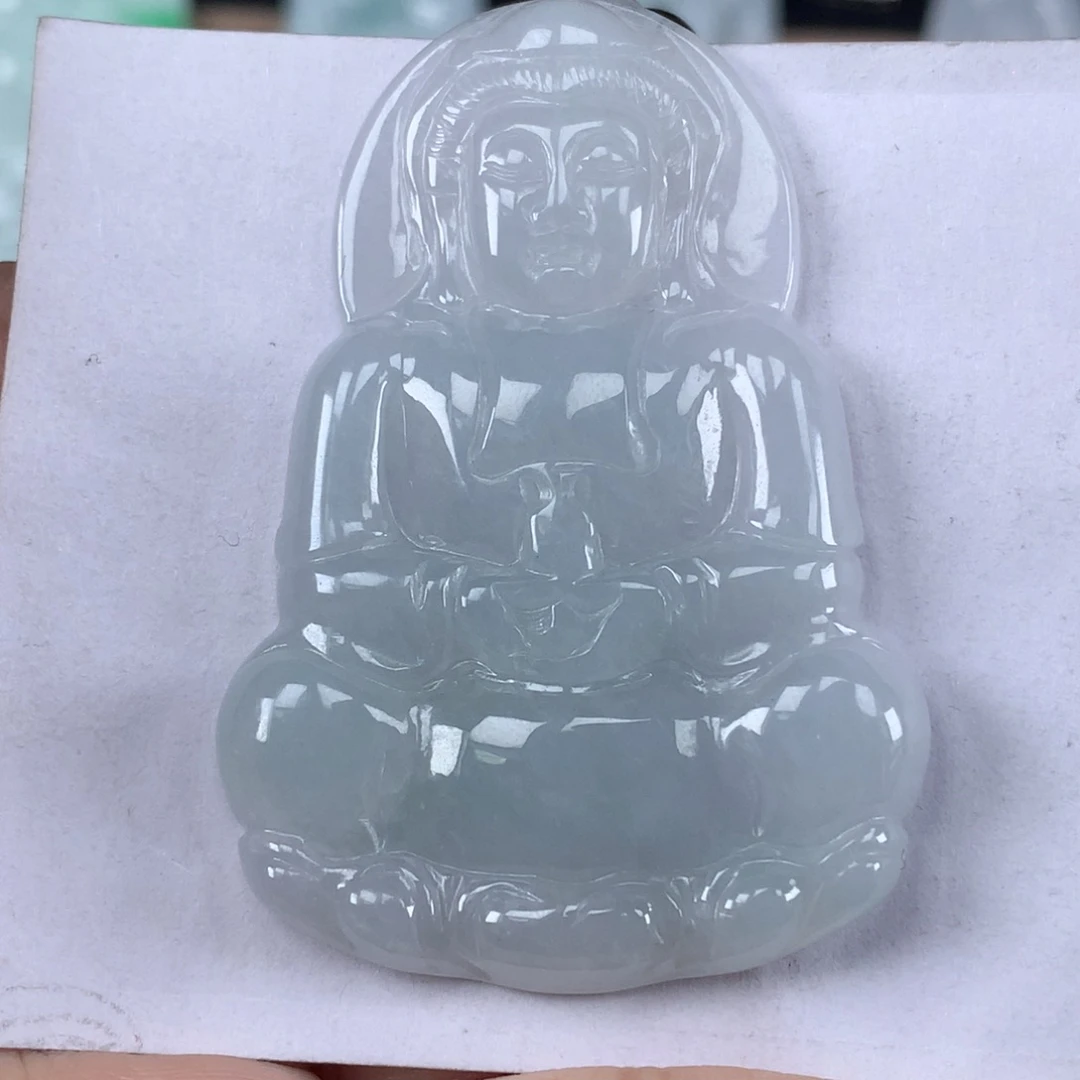 翡翠未镶嵌颈饰观音