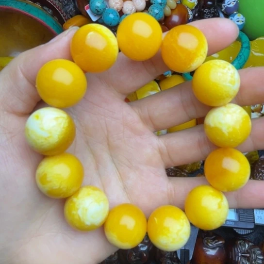 琥珀未镶嵌手链蜜蜡