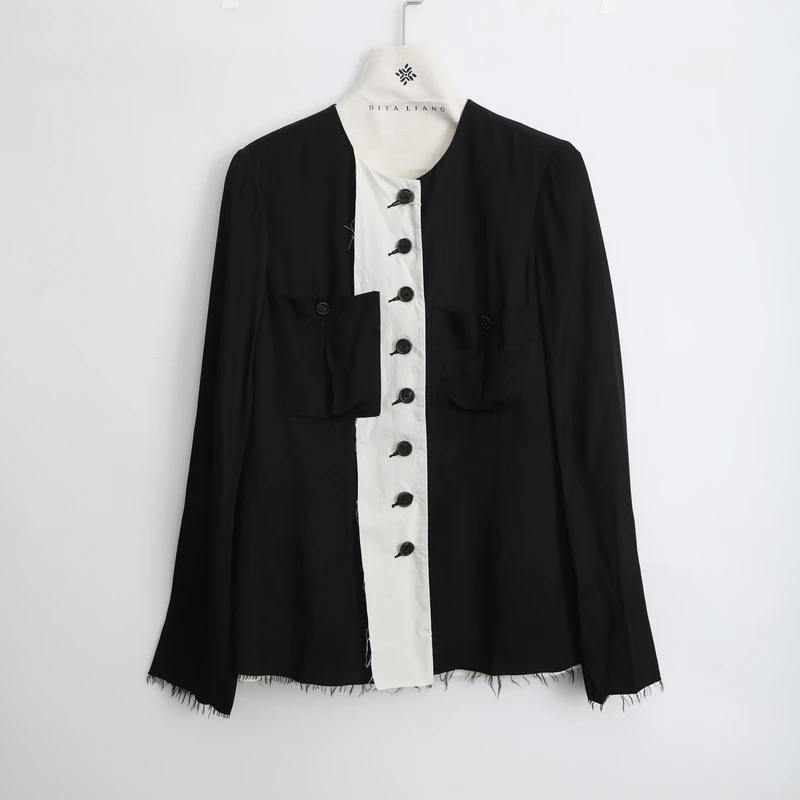 女长袖极简风常规款中长款短外套时尚宽松开衫女士4051368