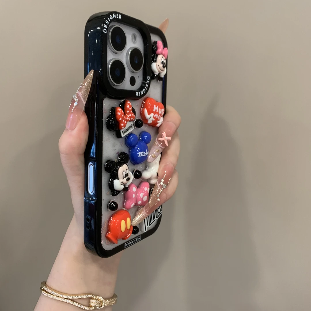 滴胶米奇米妮适用iPhone16promax手机壳苹果14网红15pro可爱13女