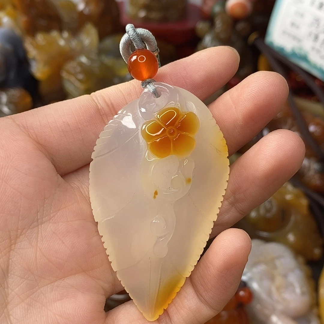 玛瑙/玉髓未镶嵌吊坠