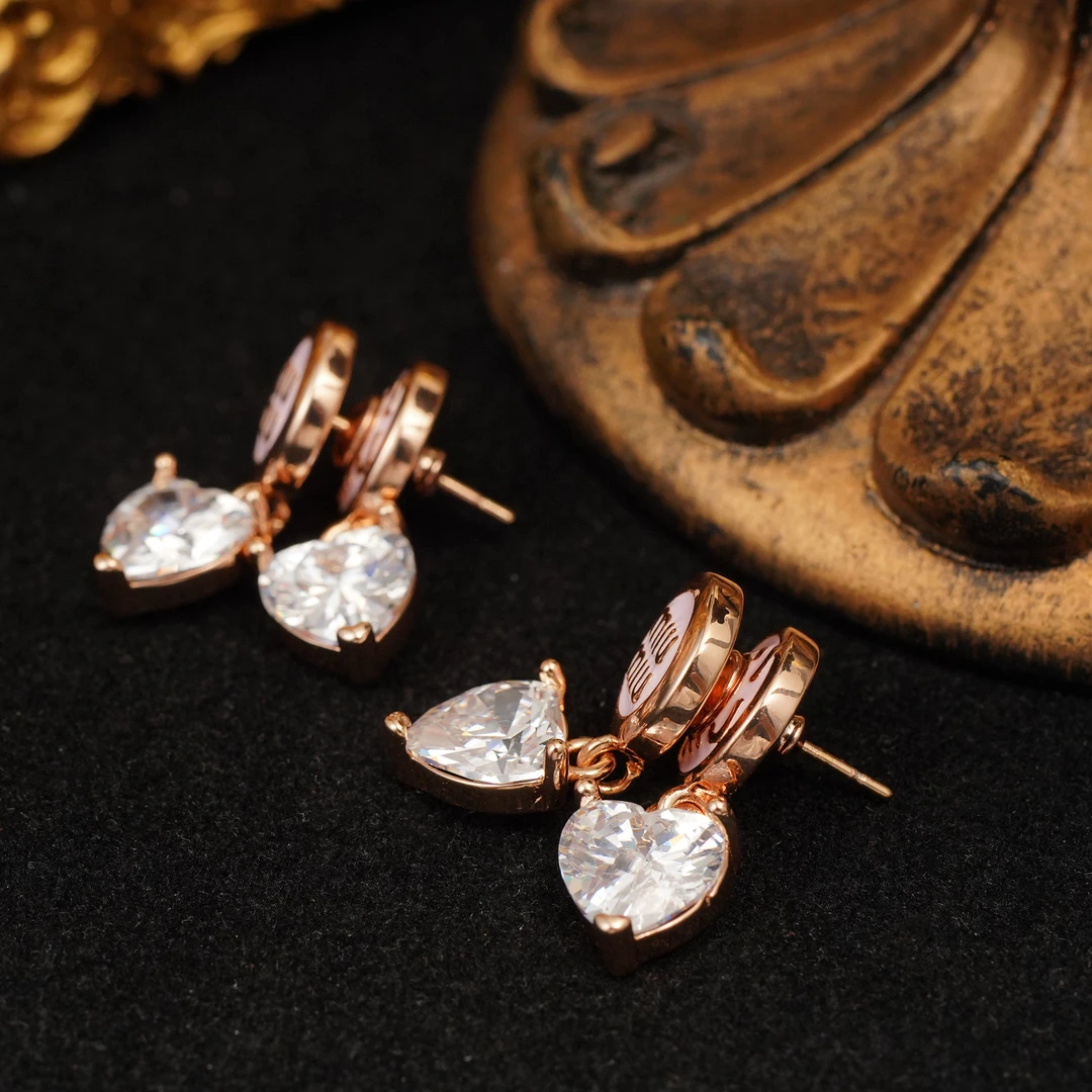 耳饰 【3608】LeLe 耳钉 妹妹双心甜美可爱时尚百搭