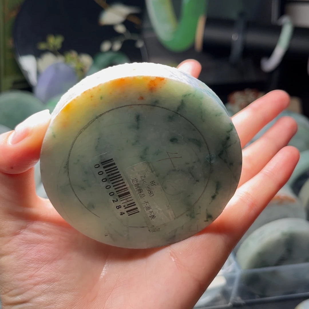 定制翡翠未镶嵌手镯向日葵50-57