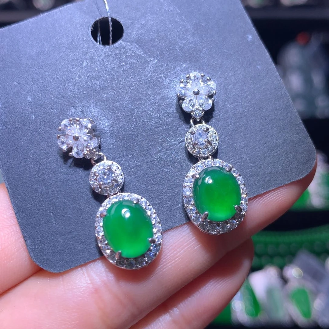 【闪购商品】翡翠银S925镶嵌颈饰天然翡翠