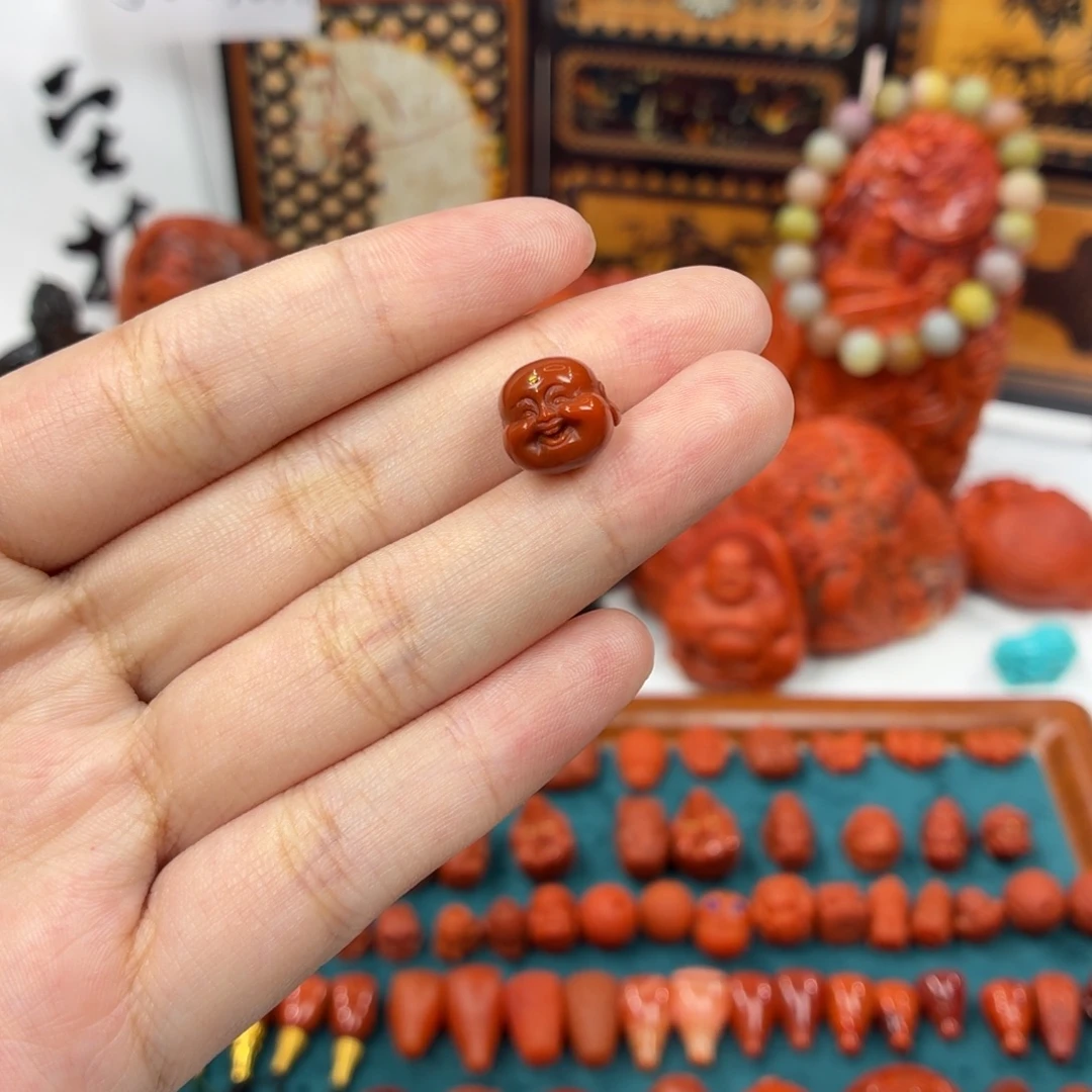 南红玛瑙未镶嵌配饰南红弥勒配饰