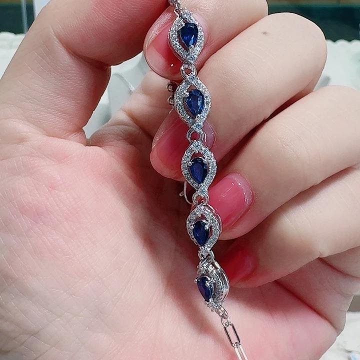 925银合成碳硅石手链