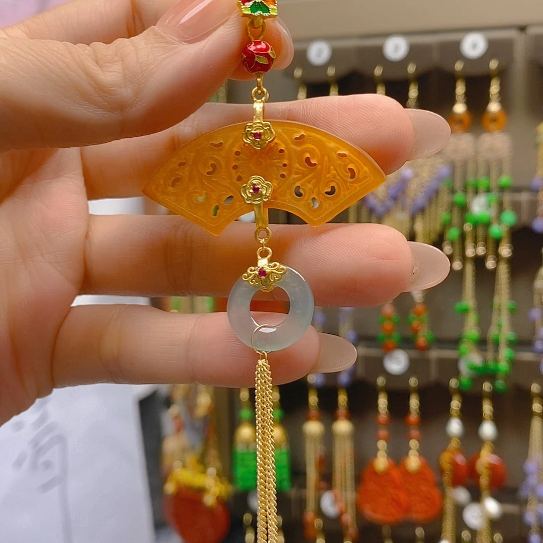 翡翠合金耳饰翡翠