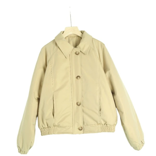 A0001女士棉服短款夹克气质加厚宽松棒球服外套休闲百搭时尚翻领