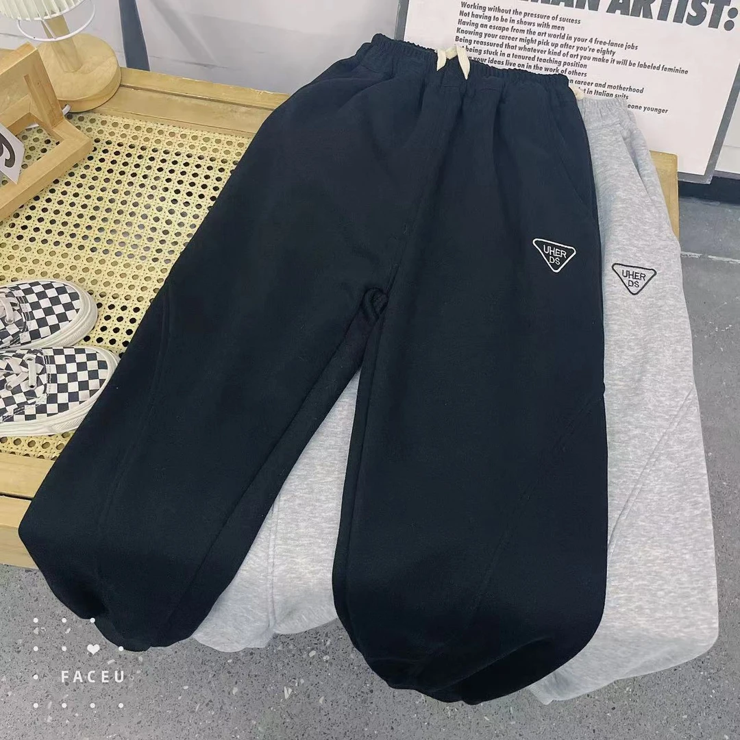 409158《现》优选韩版儿童男女加绒日常休闲百搭休闲裤