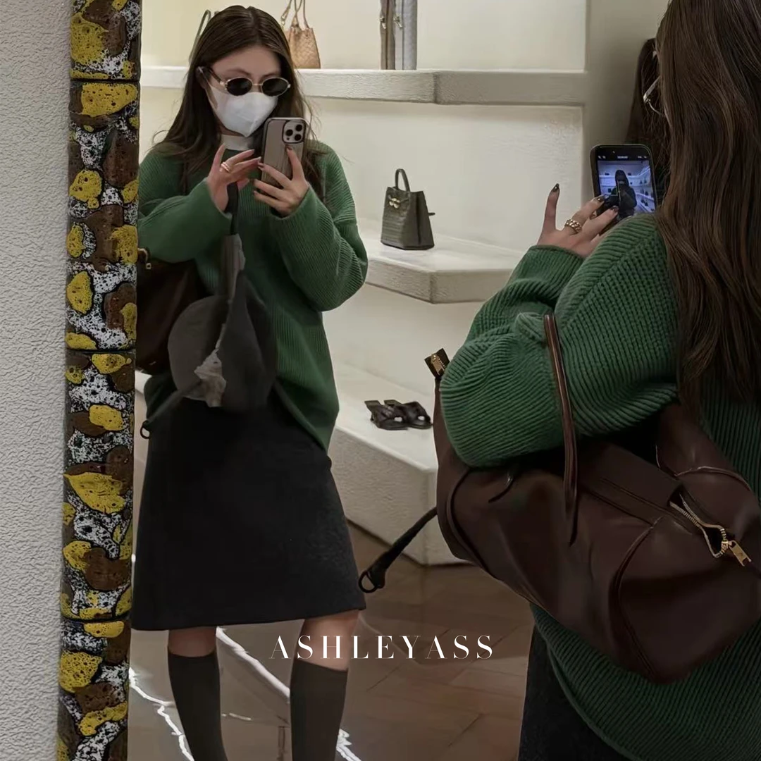 【ASHLEYASS】“青果”26支4股纱线麦穗针织法山羊绒毛衣LSM251729W