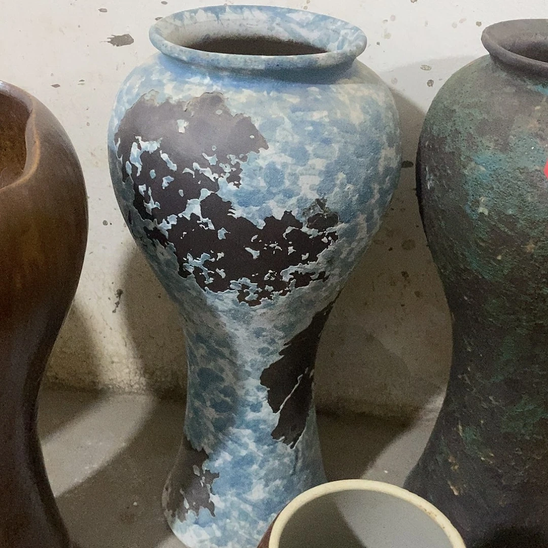 摆件陶微瑕高度42口径11