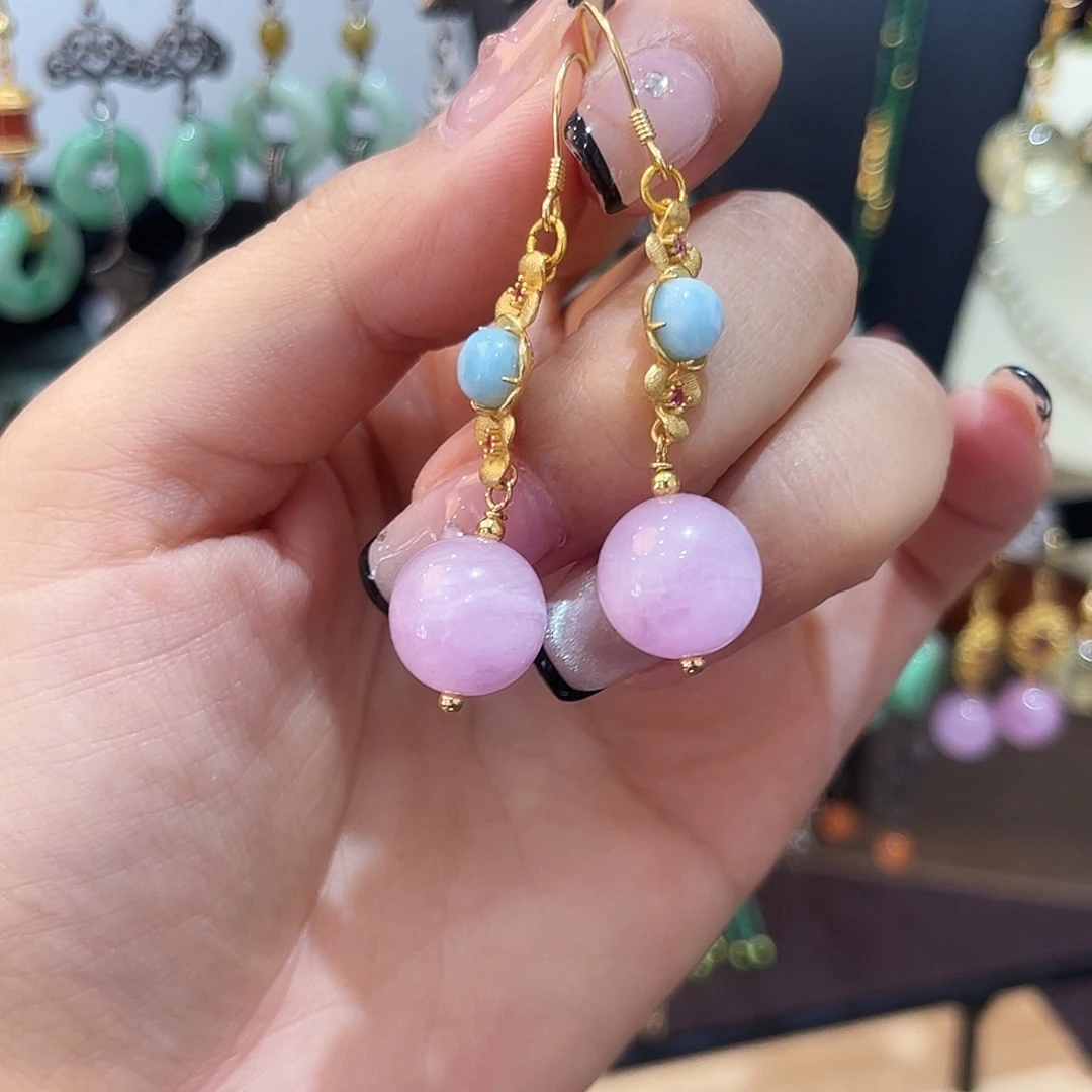 竹***7耳饰锂辉石未镶嵌耳饰