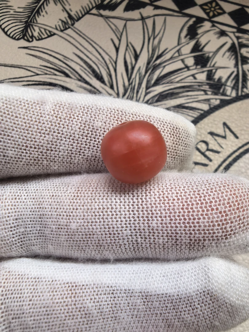 N0047天然原矿南红老型珠单珠配饰(有瑕疵)