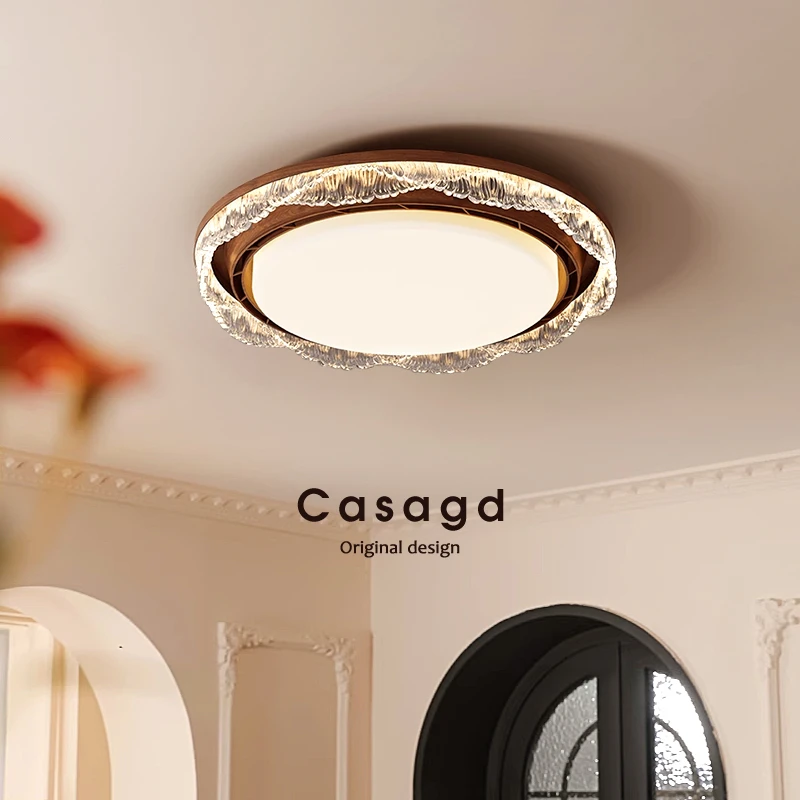 CASAGD餐厅客厅卧室无叶隐形风扇灯2025年新款简约中古风吸顶灯具