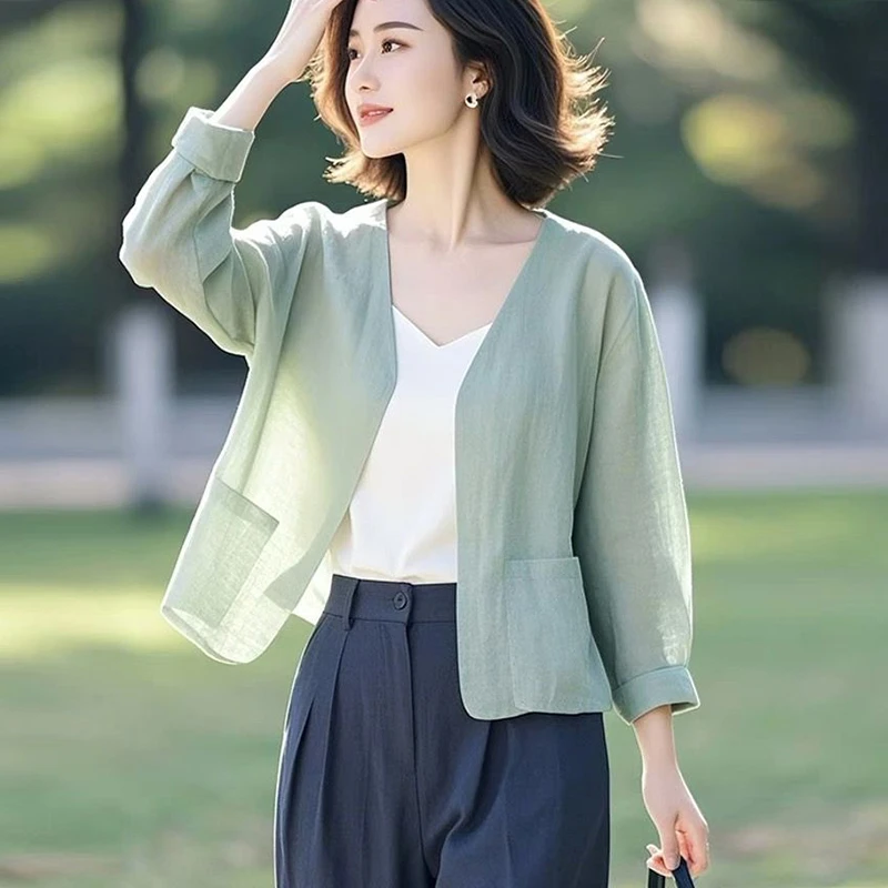 新中式国风薄款防晒短外套女2025夏季新款高级感气质长袖开衫上衣