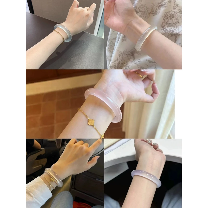 10款冰透手镯颜色正圈圆条圈口齐全百搭衣服气质款热销爆款