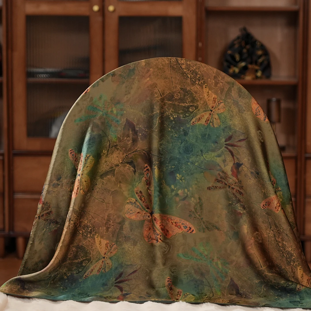 【A125-119陌上花开】140*140重缎老料香云高货重磅国风提花丝巾