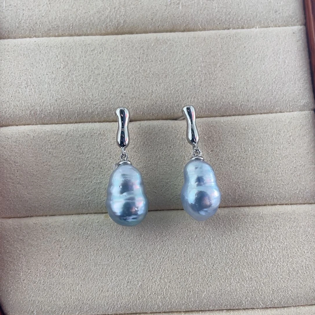 耳饰海水珍珠银S925镶嵌