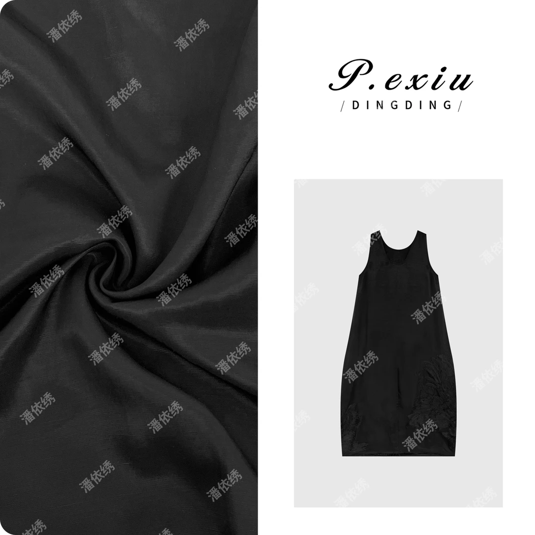 【锦绣繁花】人丝亚麻盘带绣艺术感花苞连衣裙W-62731