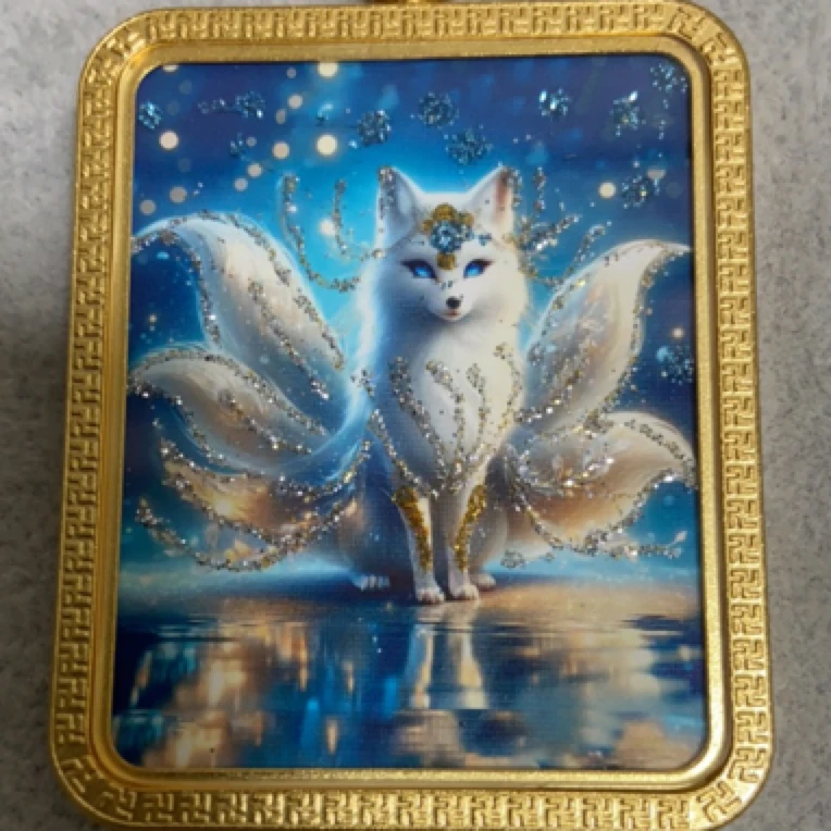 2025年九尾狐唐卡吊牌男女通用礼物手工绘制手工编织