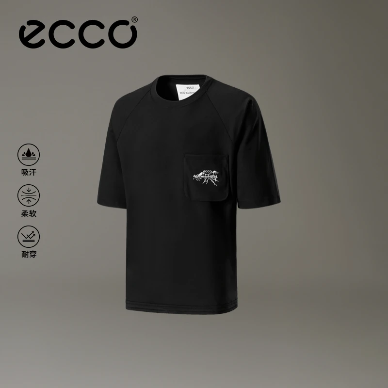 ECCO×白山联名 25新简约户外运动短袖速干T恤女EW253T005
