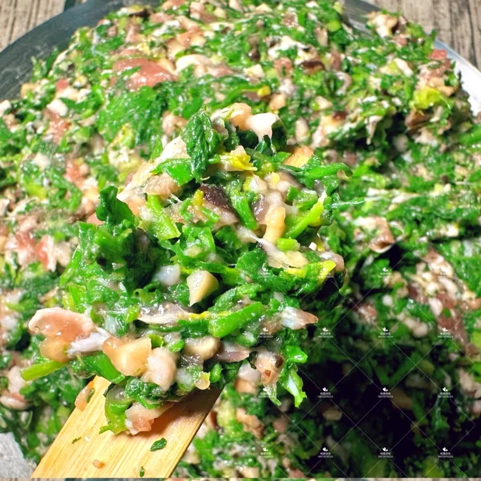 【一斤/袋】纯手工荠菜猪肉饺（野菜）·蔬菜汁皮（约27个～28个）