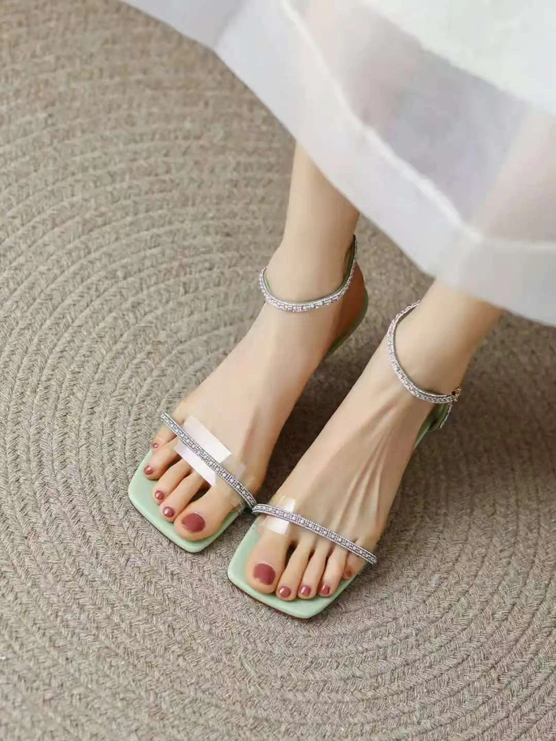 星 女士夏季外穿时尚网红细跟百搭粗跟