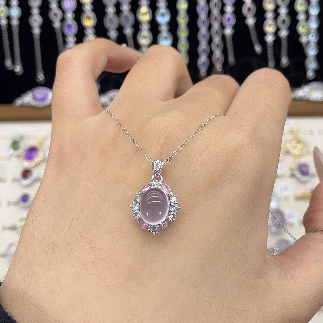 萤石颈饰银S925镶嵌