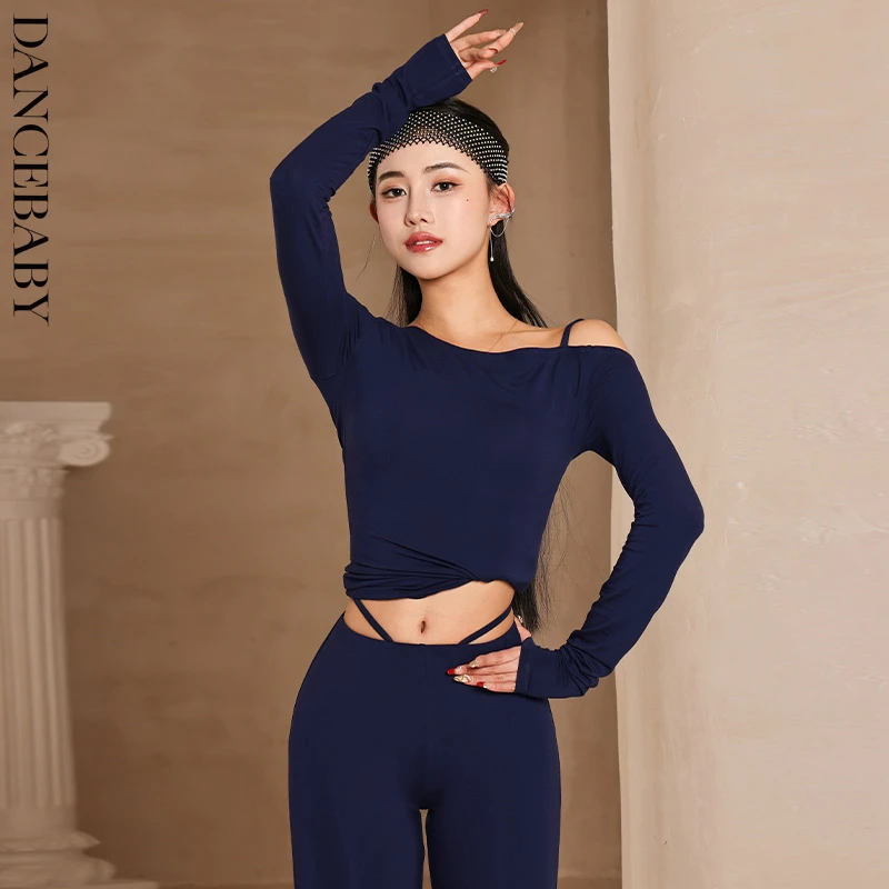 DANCEBABY拉丁舞跳舞专用上衣舞服舞衣2025新款跳舞衣服长袖YD485
