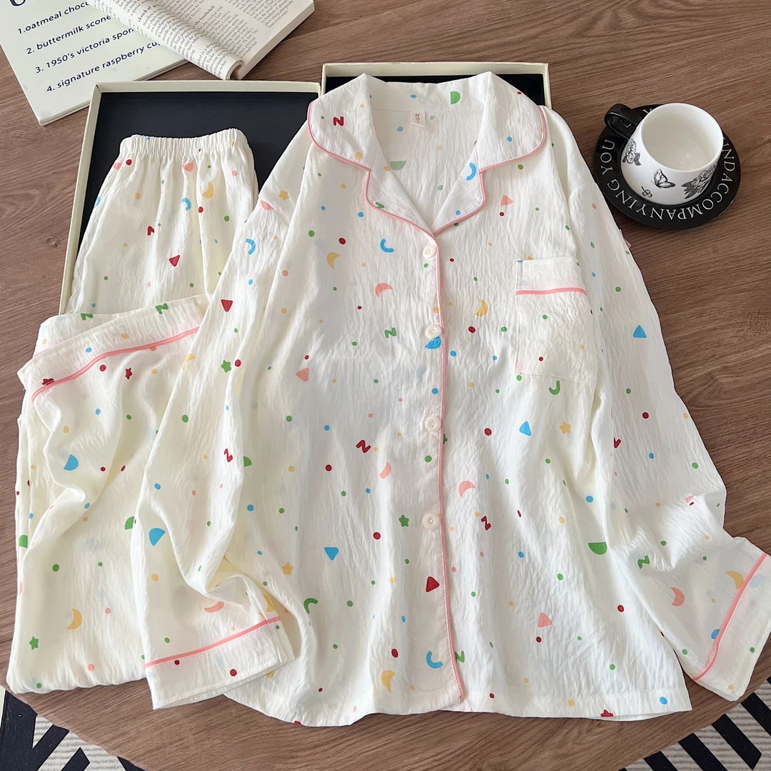 ［主播补贴］春秋D薄款女士家居服长袖长裤睡衣云朵棉套装KK1807