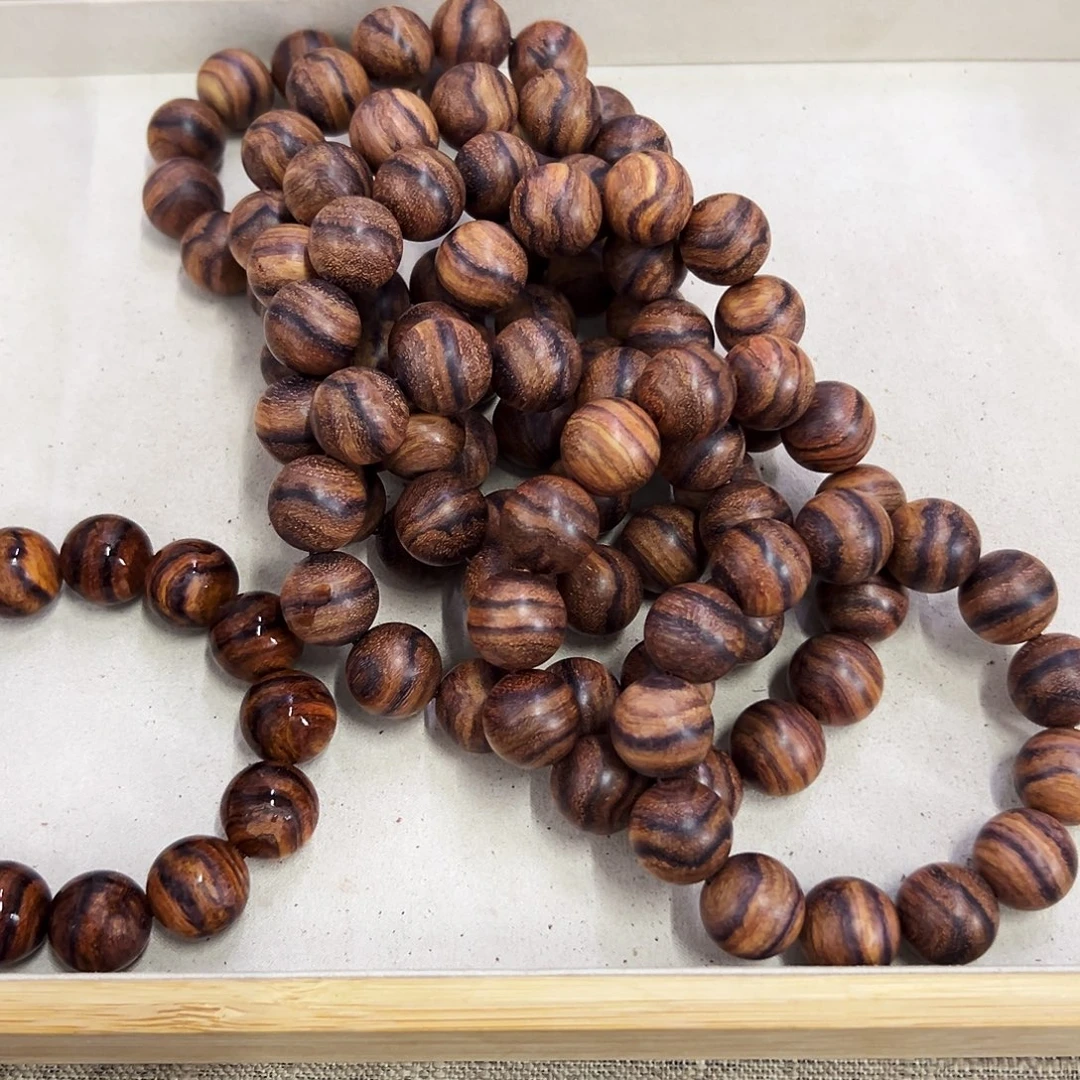 黄花梨/降香黄檀手串/手链18mm圆珠粗抛无胶无腊横纹