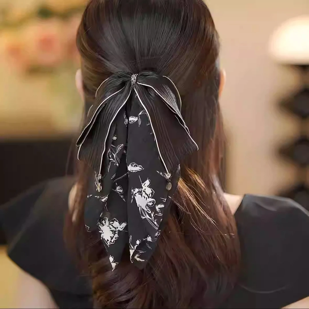 韩版网红温柔蝴蝶结抓夹女新款后脑勺半扎发发夹头饰轻奢高级发饰