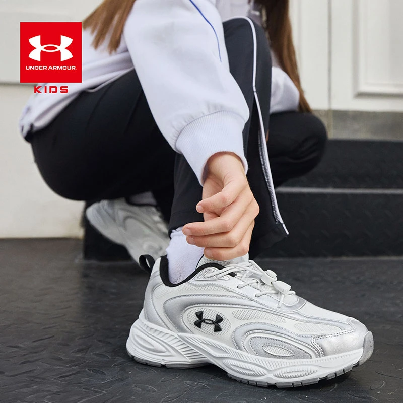 【透气】Under Armour/安德玛儿童透气低帮休闲鞋网面跑步鞋1677
