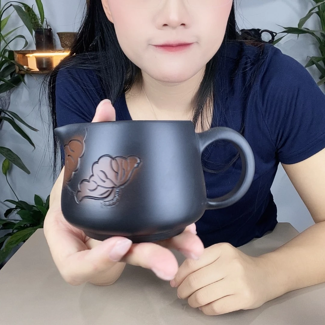 沙*建水紫陶荷花公道杯，回购