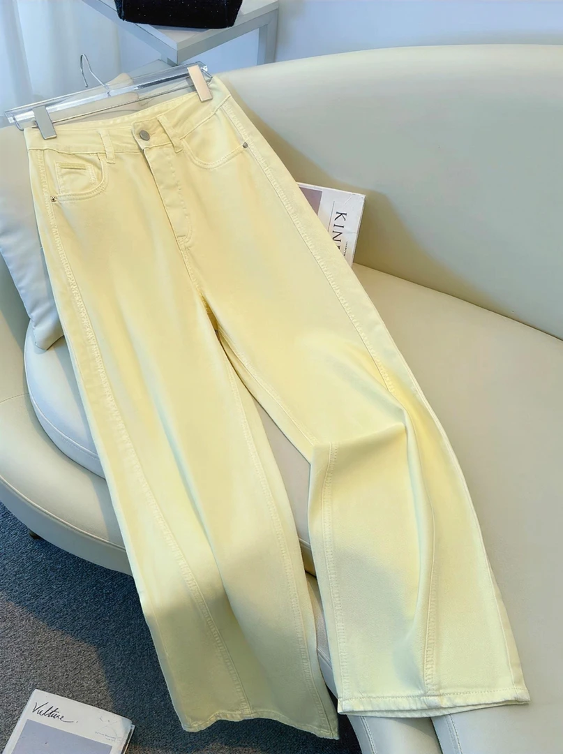 女士高腰显瘦春夏秋款阔腿直筒牛仔裤时尚百搭